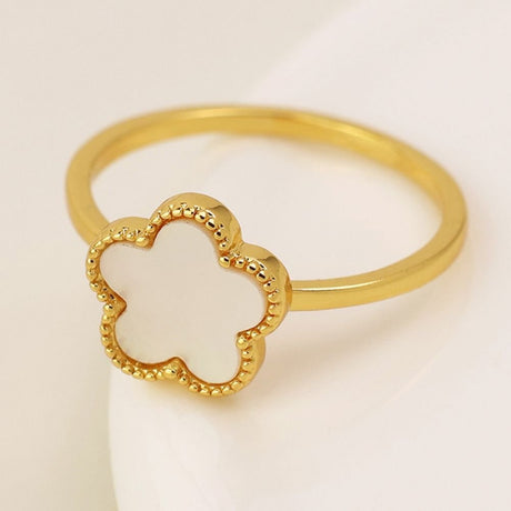 POM Gold Plated Simple Quatrefoil Ring (Medium-Large) - Old Railway Line Garden Centre