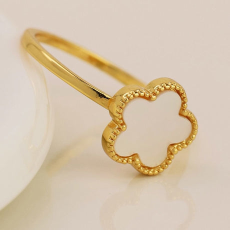POM Gold Plated Simple Quatrefoil Ring (Medium-Large) - Old Railway Line Garden Centre
