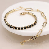 POM Golden And Black Crystal Simple Bracelet - Old Railway Line Garden Centre