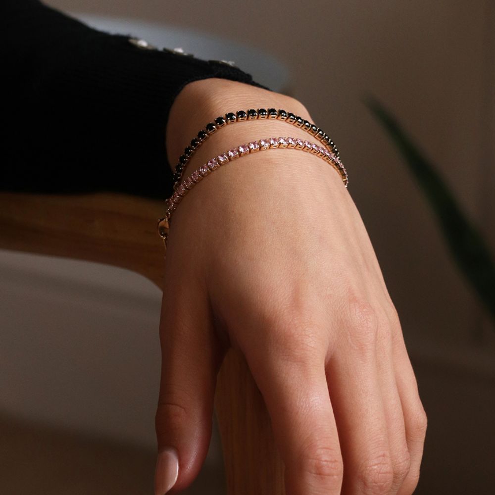 POM Golden And Black Crystal Simple Bracelet - Old Railway Line Garden Centre
