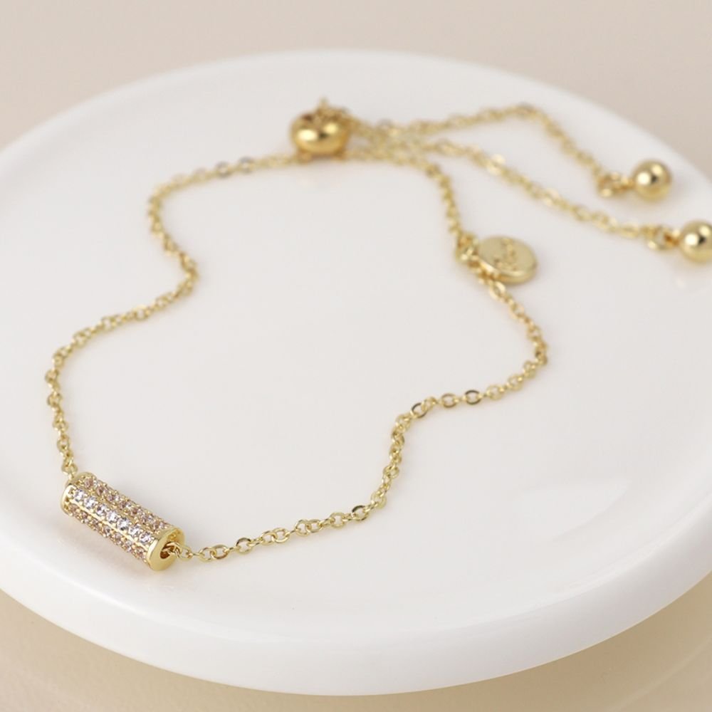 POM Golden Crystal Cylinder Bracelet - Old Railway Line Garden Centre
