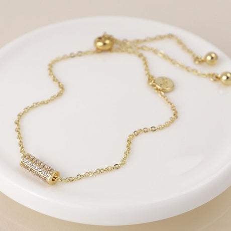 POM Golden Crystal Cylinder Bracelet - Old Railway Line Garden Centre