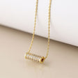 POM Golden Crystal Cylinder Necklace - Old Railway Line Garden Centre