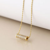 POM Golden Crystal Cylinder Necklace - Old Railway Line Garden Centre