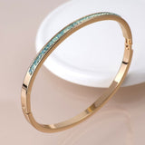 POM Golden Green Crystals Hinged Bangle - Old Railway Line Garden Centre