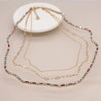 POM Golden Multicoloured Crystals And Chains Necklace - Old Railway Line Garden Centre