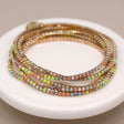 POM Golden Multistrand Pastel Mix Crystal Bracelet Stack - Old Railway Line Garden Centre