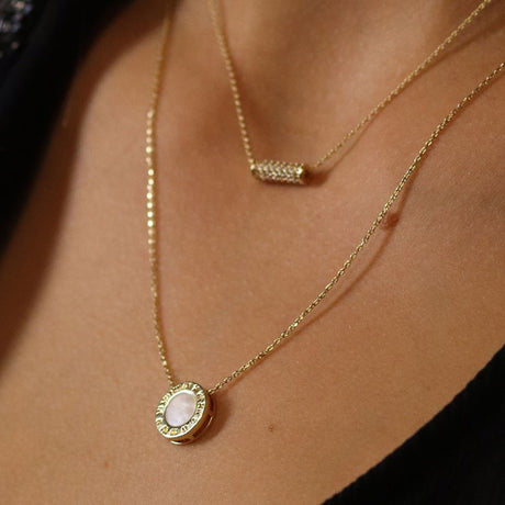 POM Golden Roman Numeral Clock Necklace - Old Railway Line Garden Centre