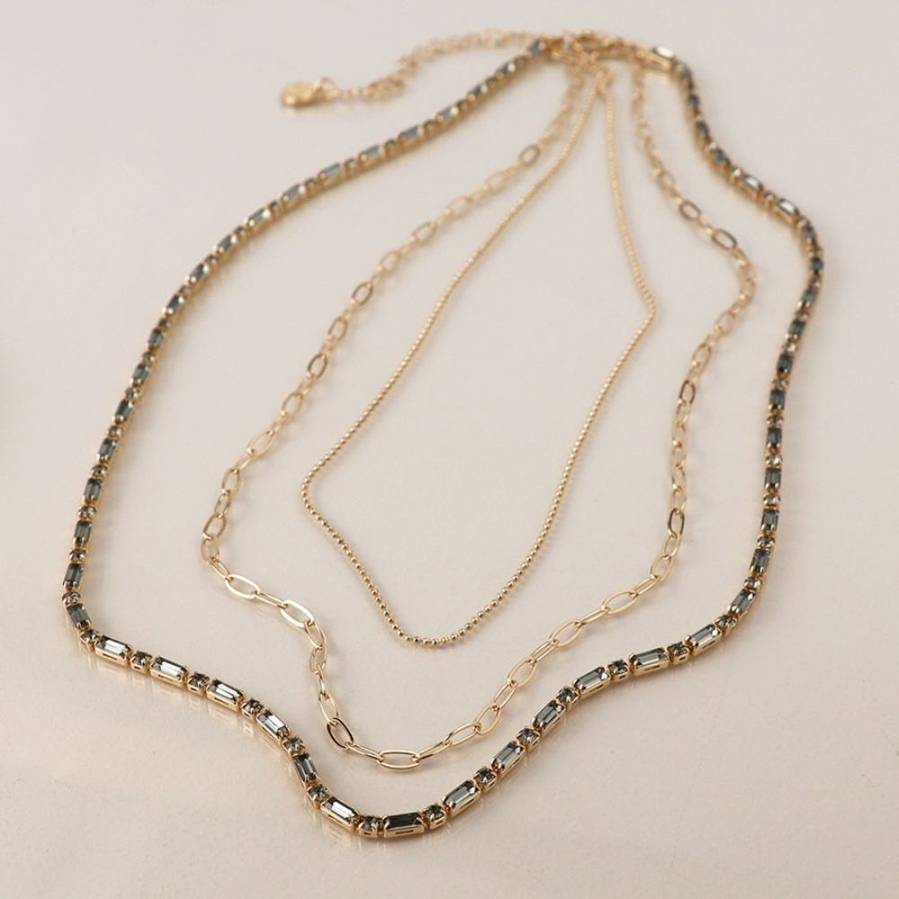 POM Golden Smoky Crystals And Chains Necklace - Old Railway Line Garden Centre