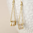 POM Golden Triple Crystal Rings And Chain Earrings - Old Railway Line Garden Centre