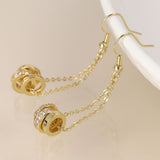 POM Golden Triple Crystal Rings And Chain Earrings - Old Railway Line Garden Centre