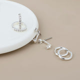 POM Izzy Silver Plated Hoop and Crystal Lobe Hugger Earring Set