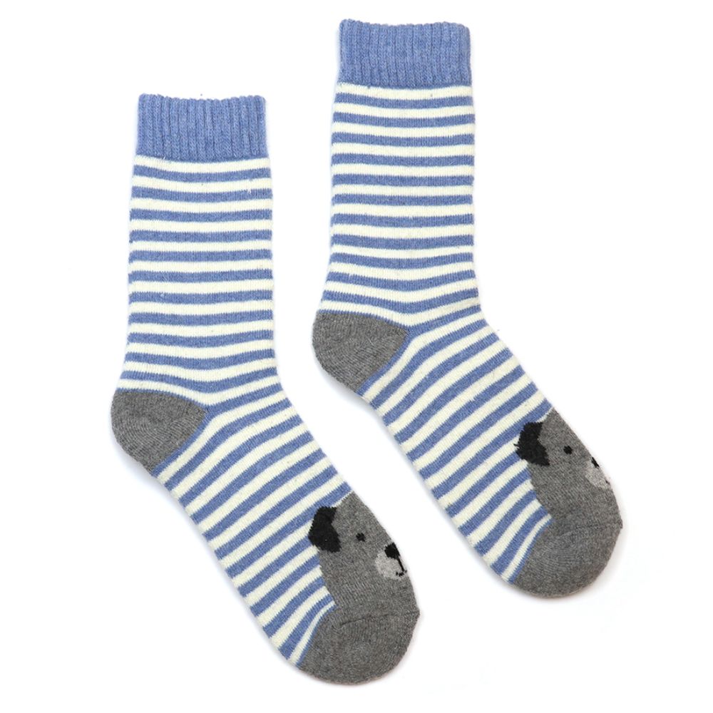 POM Kit Blue Stripe Dog Socks Duo