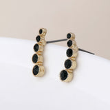 POM Maggie Faux Gold Plated Dark Toned Crystal Ear Climbers