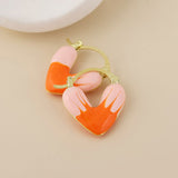 POM Muse Stainless Steel Gold Plated Orange Mix Heart Hoop Earrings