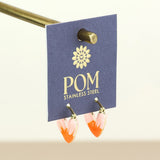 POM Muse Stainless Steel Gold Plated Orange Mix Heart Hoop Earrings