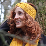 POM Mustard Recycled Herringbone Knot Twist Headband