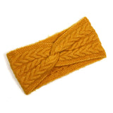 POM Mustard Recycled Herringbone Knot Twist Headband