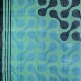 POM Navy and Teal Mix 100% Silk Square Scarf