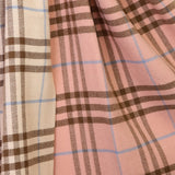 POM Nellie Salmon Pink, Blue and Brown Classic Check Scarf