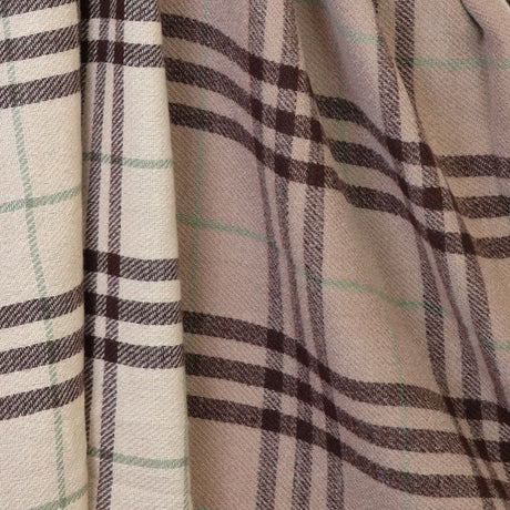 POM Nellie Taupe, Cream and Brown Classic Check Scarf