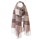 POM Nellie Taupe, Cream and Brown Classic Check Scarf