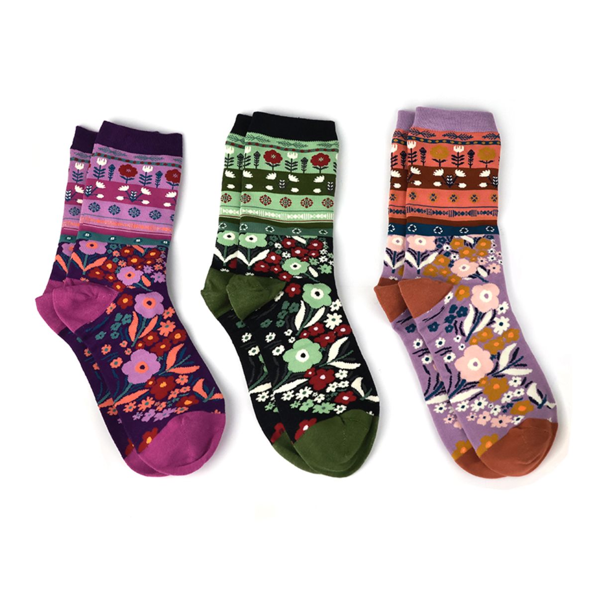 POM Organic Cotton Blend Socks Set of Three Multicoloured