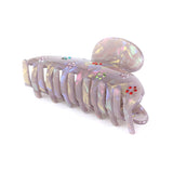 POM Pearlescent Grey Crystal Flower Standard Claw Clip