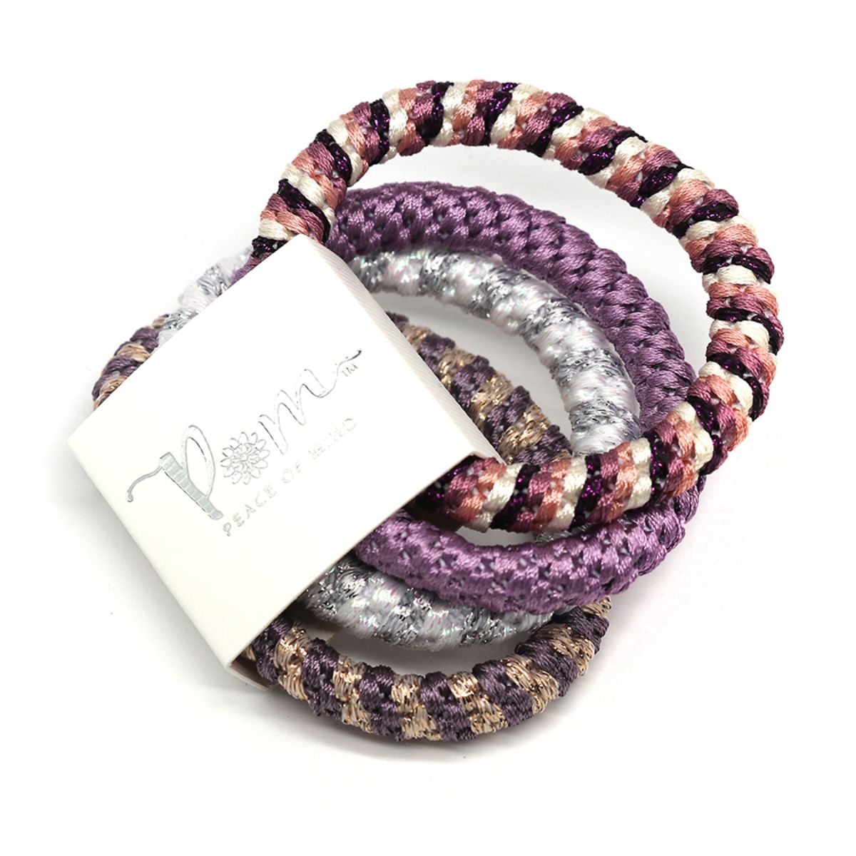 POM Purple Mix 4 Pack Hairbands