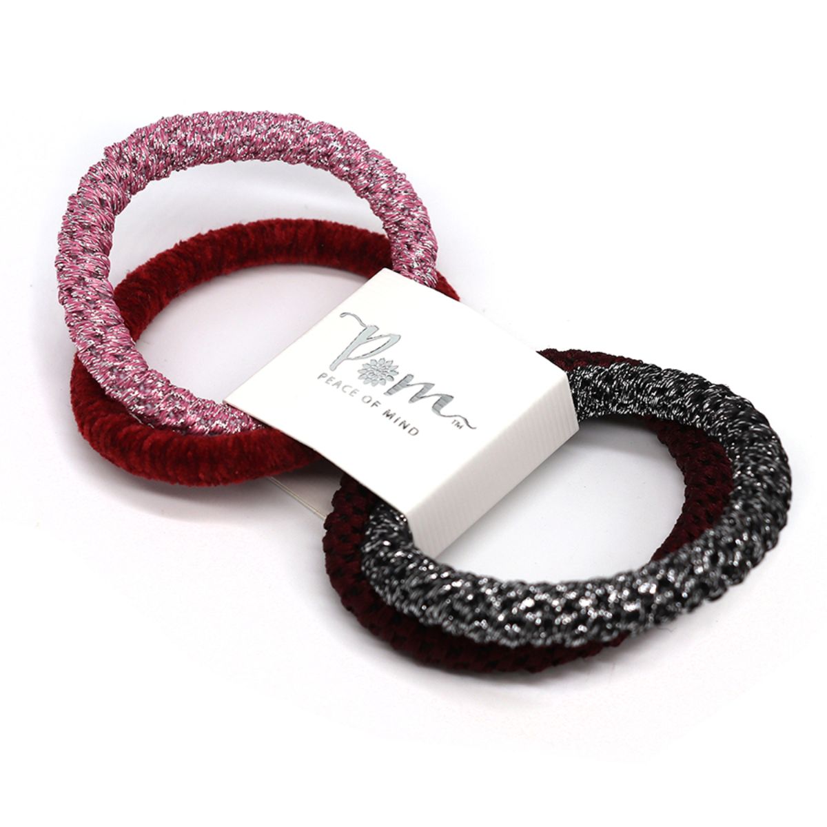 POM Red and Metallic Mix 4 Pack Hairbands