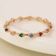 POM Rose Gold Plated Rainbow Crystal Ring (Small-Medium) - Old Railway Line Garden Centre
