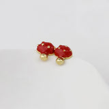 POM Scarlette Golden and Enamel Toadstool Stud Earrings