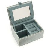 POM Seafoam Green Embroidered Highland Cow Velvet Jewellery Box - Old Railway Line Garden Centre