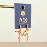 POM Seraphina Stainless Steel Gold Plated Orange Enamel Bow Earrings