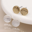 POM Silver Plated And Golden Textured Disc Stud Earrings - Old Railway Line Garden Centre