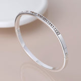 POM Silver Plated Clear Crystals Hinged Bangle - Old Railway Line Garden Centre