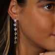 POM Silver Plated Crystal Centred Multi Star Drop Earrings - Old Railway Line Garden Centre