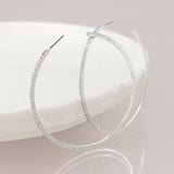 POM Silver Plated Elegant Crystal Hoop Earrings - Old Railway Line Garden Centre