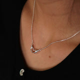 POM Silver Plated Heart Hands Necklace - Old Railway Line Garden Centre