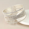 POM Silver Plated Multistrand Crossover Crystal Bracelet - Old Railway Line Garden Centre