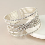 POM Silver Plated Multistrand Crossover Crystal Bracelet - Old Railway Line Garden Centre