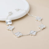 POM Silver Plated Quatrefoil Station Bracelet