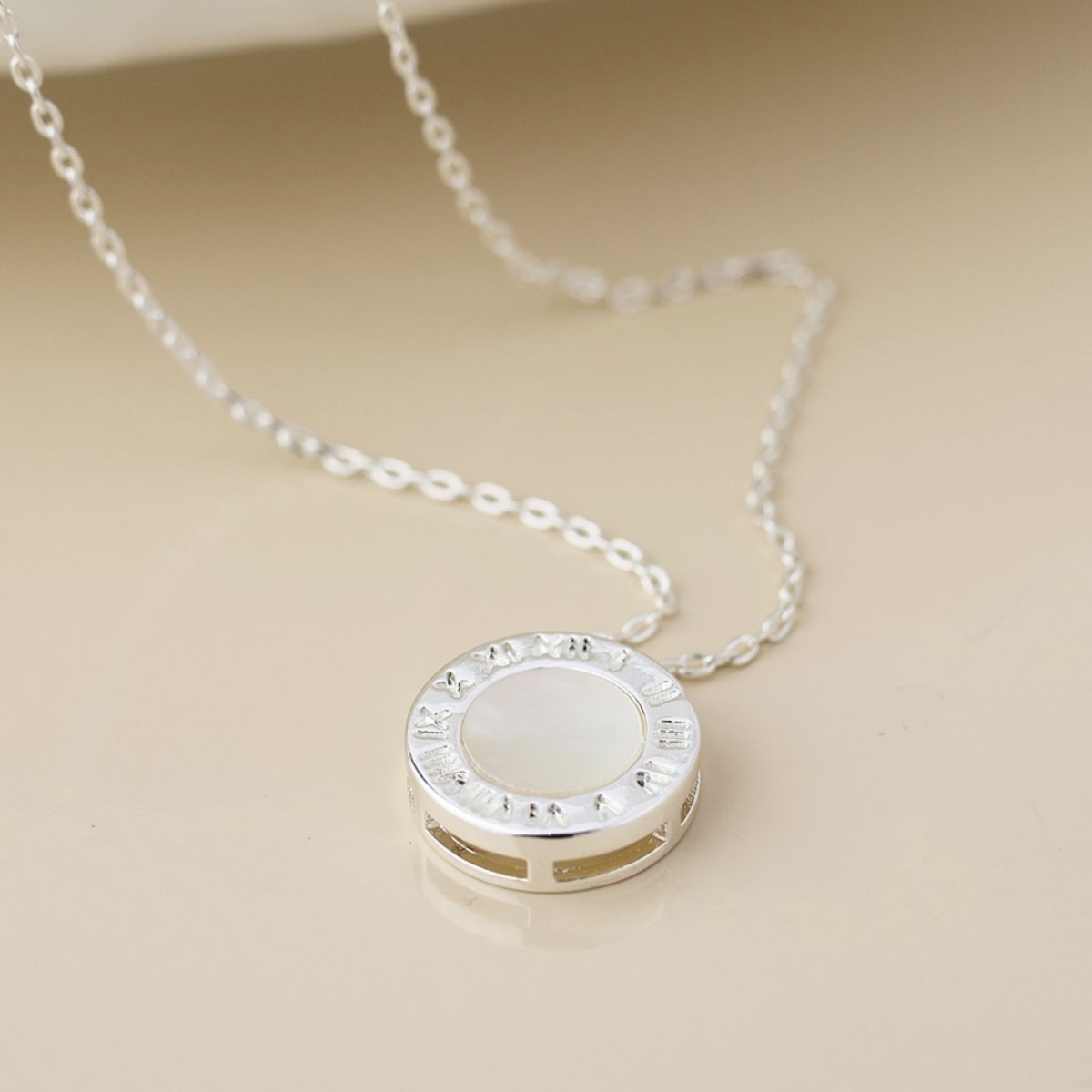 POM Silver Plated Roman Numeral Necklace