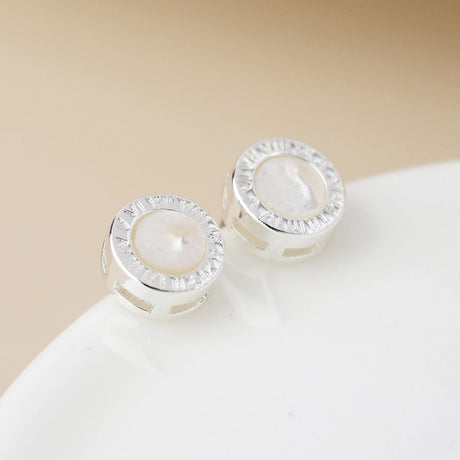 POM Silver Plated Roman Numeral Stud Earrings