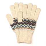 POM Sofia Cream Mix Fair Isle Knit Gloves