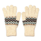 POM Sofia Cream Mix Fair Isle Knit Gloves