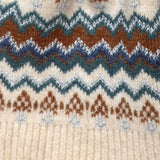 POM Sofia Cream, Teal, Rust and Cream Zig-Zag Pull Through Scarf