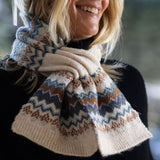 POM Sofia Cream, Teal, Rust and Cream Zig-Zag Pull Through Scarf