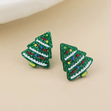 POM Sprucy Green Xmas Tree Stud Earrings