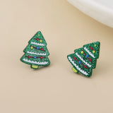 POM Sprucy Green Xmas Tree Stud Earrings